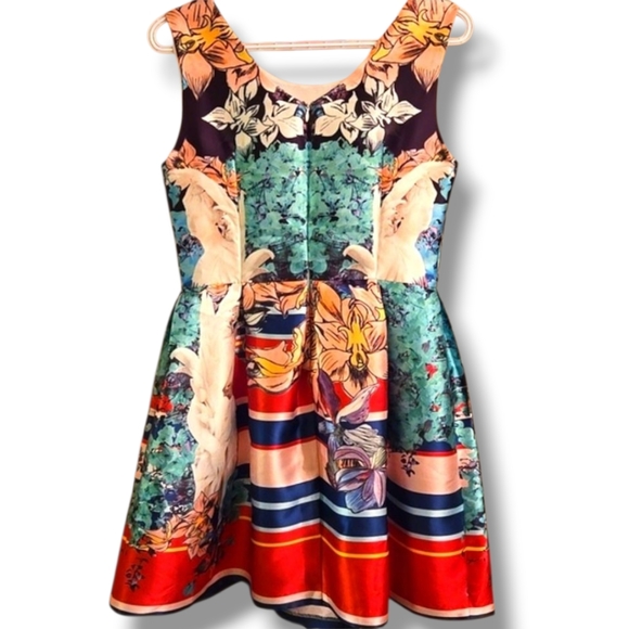 Floral Graphic Silk Blend Mini Dress - Picture 4 of 5